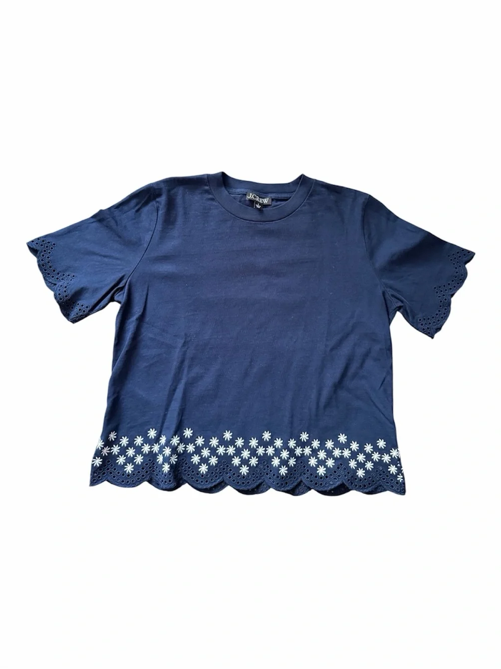• J. Crew • Premium-weight relaxed scalloped T-shirt